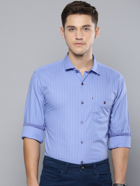 

Louis Philippe Sport Men Blue & White Slim Fit Striped Smart Casual Shirt