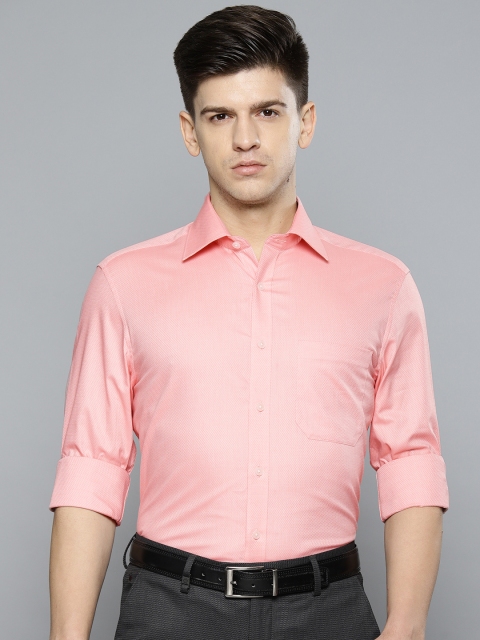 

Louis Philippe Men Pink Regular Fit Self Design Formal Shirt