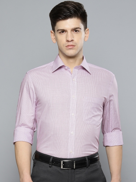 

Louis Philippe Men White & Purple Regular Fit Checked Formal Shirt