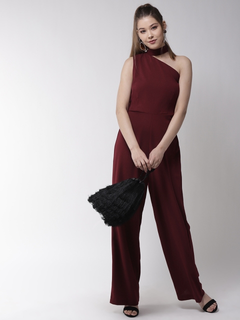 

20Dresses Maroon Solid Basic Jumpsuit