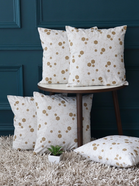 

GMF Grey Set of 5 Floral Square Cushion Covers