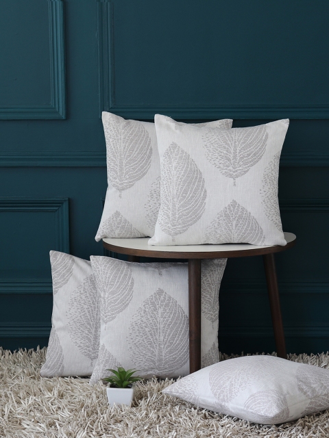 

GMF Grey Set of 5 Self Design Square Cushion Covers