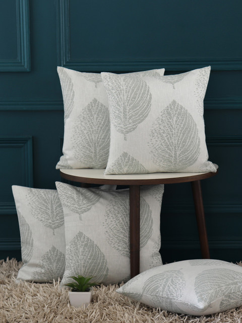 

GMF Blue Set of 5 Self Design Square Cushion Covers