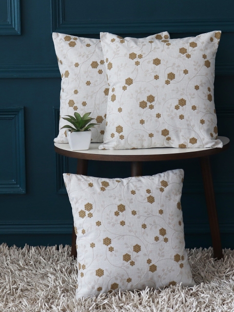 

GM Grey Set of 3 Floral Square Cushion Covers