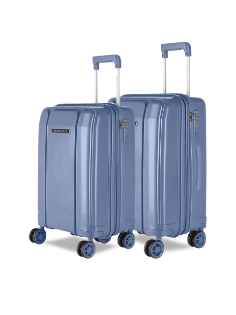

Nasher Miles Set of 2 Blue Textured Tokyo Hard-Sided Trolley Bags