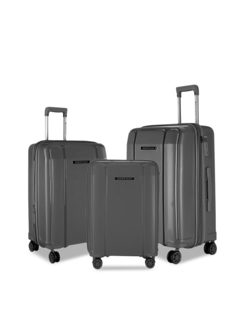 

Nasher Miles Set of 3 Grey Textured Tokyo Hard-Sided Trolley Bags