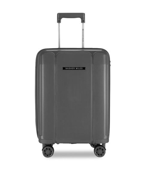 

Nasher Miles Grey Textured Tokyo Hard-Sided Large Trolley Bag