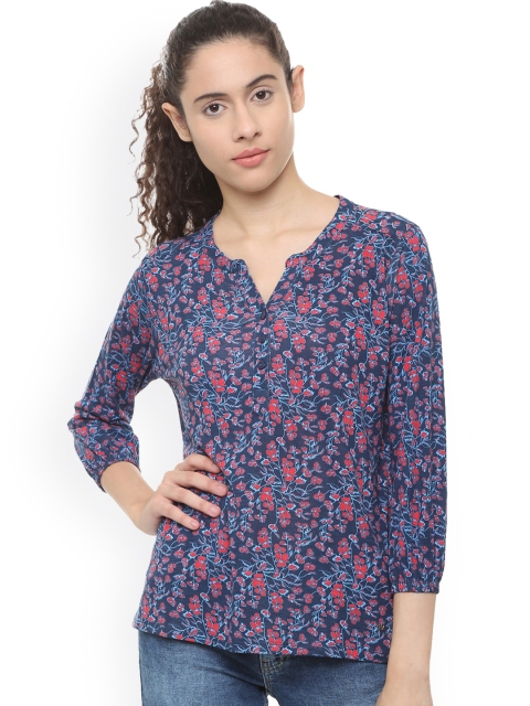 

Allen Solly Woman Blue Printed Top