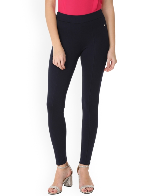 

Allen Solly Women Navy Blue Solid Ankle-Length Leggings