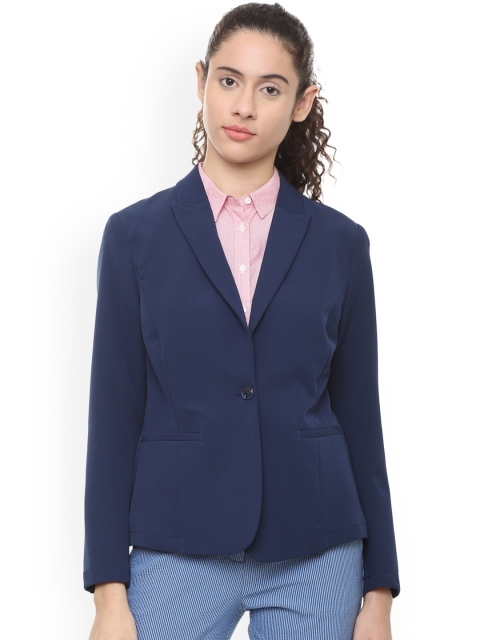 

Allen Solly Women Blue Solid Regular-Fit Single-Breasted Blazer