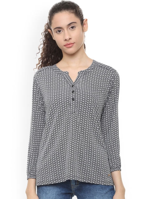 

Allen Solly Woman Grey Printed Top