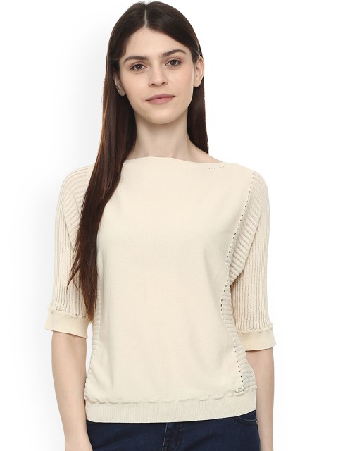 

Allen Solly Woman Beige Self Design Top