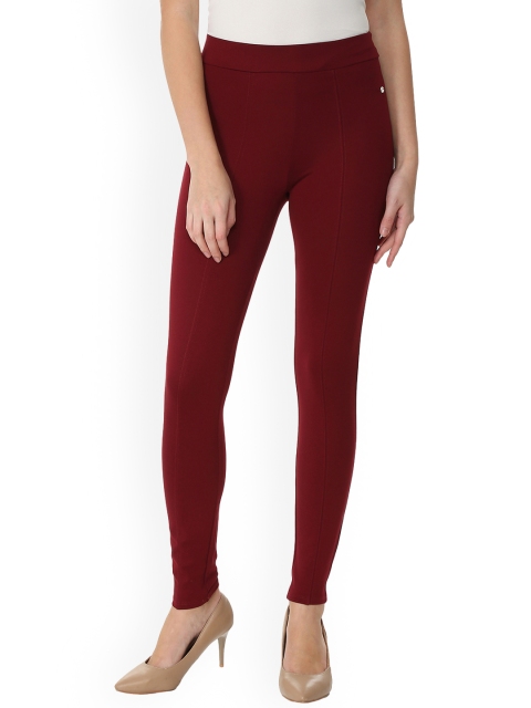 

Allen Solly Women Maroon Solid Ankle-Length Leggings