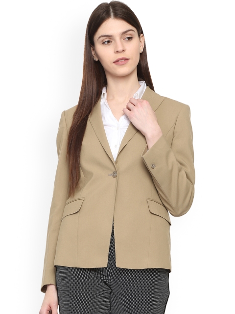 

Allen Solly Women Brown Solid Regular-Fit Single-Breasted Blazer