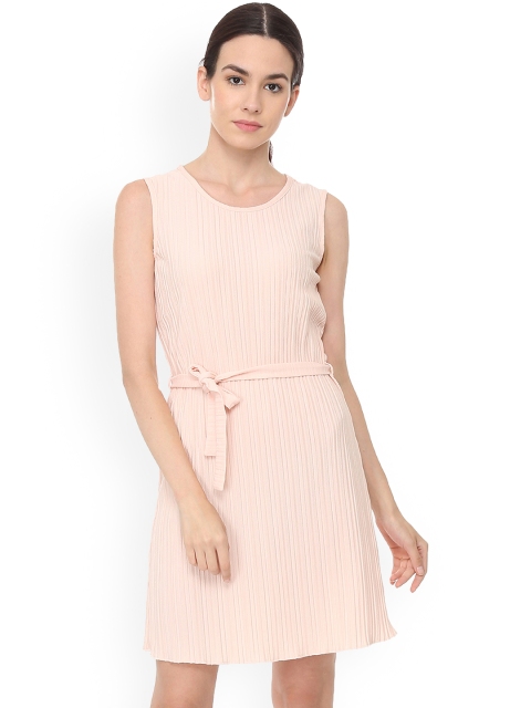 

Allen Solly Woman Peach-Coloured Self Design Sheath Dress