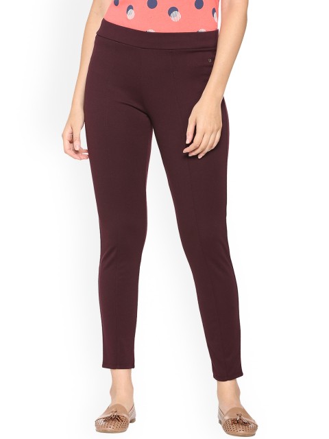 

Allen Solly Women Maroon Solid Ankle-Length Leggings