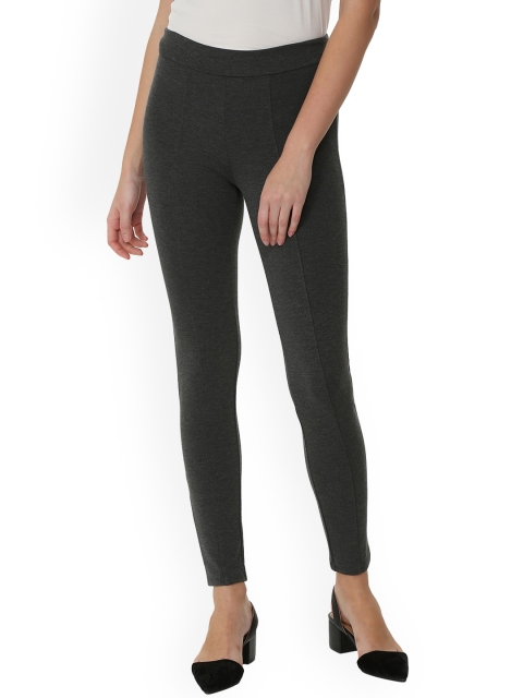 

Allen Solly Women Charcoal Grey Solid Ankle-Length Leggings