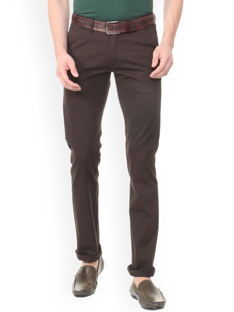 

Allen Solly Men Brown Original Slim Fit Self Design Regular Trousers