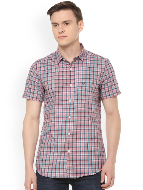

Allen Solly Men Pink Slim Fit Checked Casual Shirt