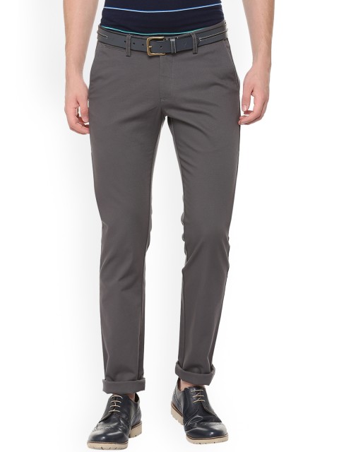

Allen Solly Men Grey Slim Fit Self Design Regular Trousers