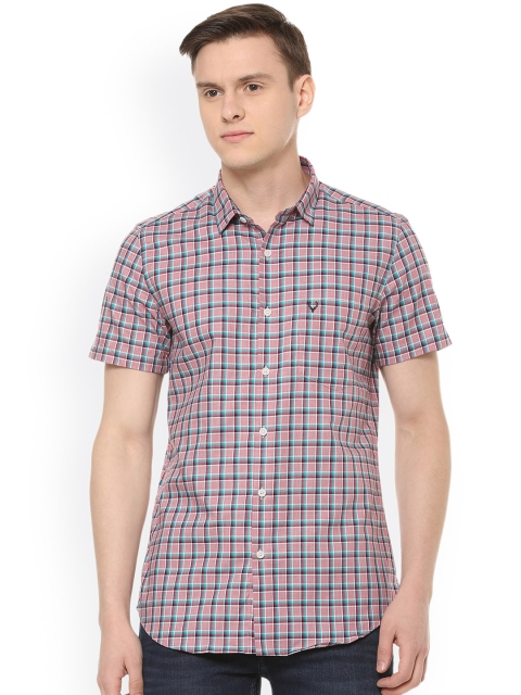 

Allen Solly Men Pink Slim Fit Checked Casual Shirt