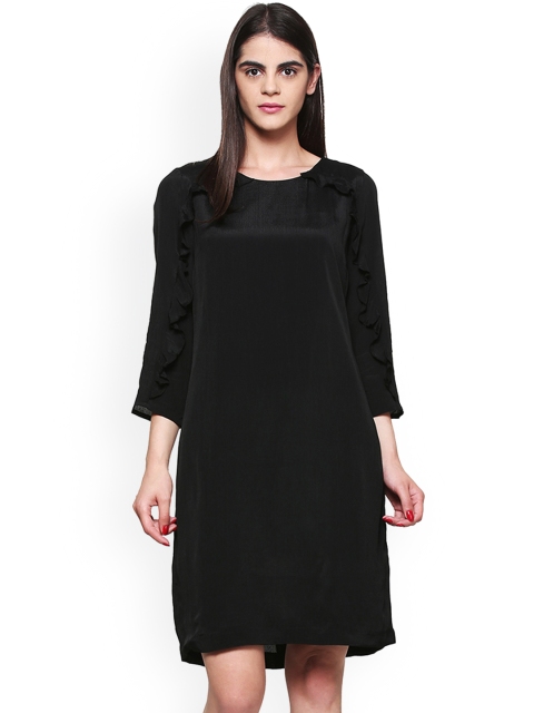 

Van Heusen Woman Black Solid A-Line Dress