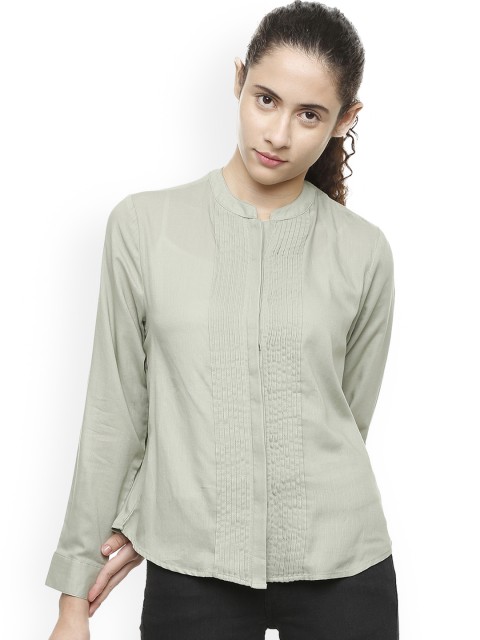 

Van Heusen Woman Women Grey Solid Shirt Style Top