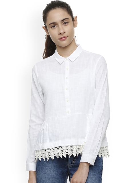 

Van Heusen Woman White Solid Peplum Top