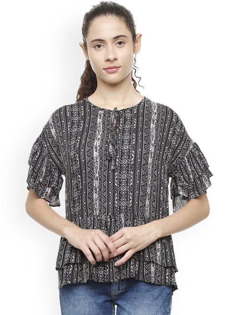 

Van Heusen Woman Black Printed Top