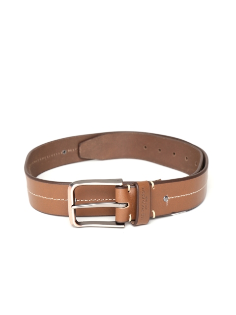 

U.S. Polo Assn. Men Tan Brown Solid Leather Belt