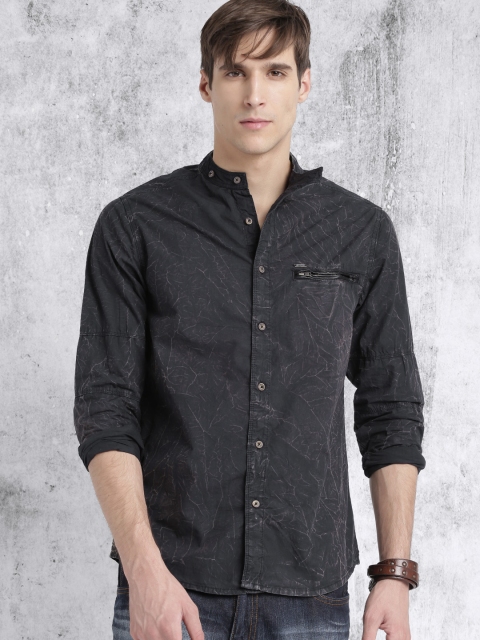 

RDSTR Black Washed Casual Shirt