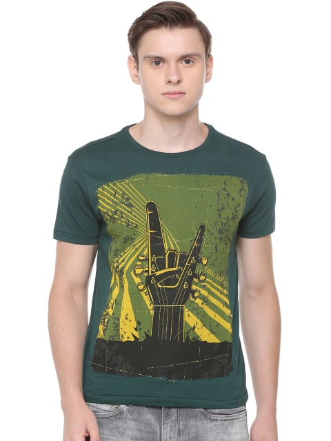 

Solly Jeans Co. Men Green Printed Round Neck T-shirt