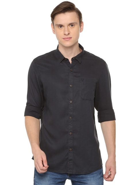

Solly Jeans Co. Men Black Regular Fit Solid Casual Shirt