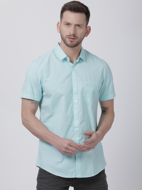 

Crocodile Men Blue Slim Fit Solid Casual Shirt