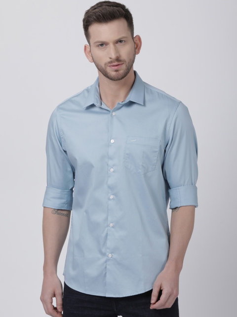 

Crocodile Men Blue Slim Fit Solid Casual Shirt