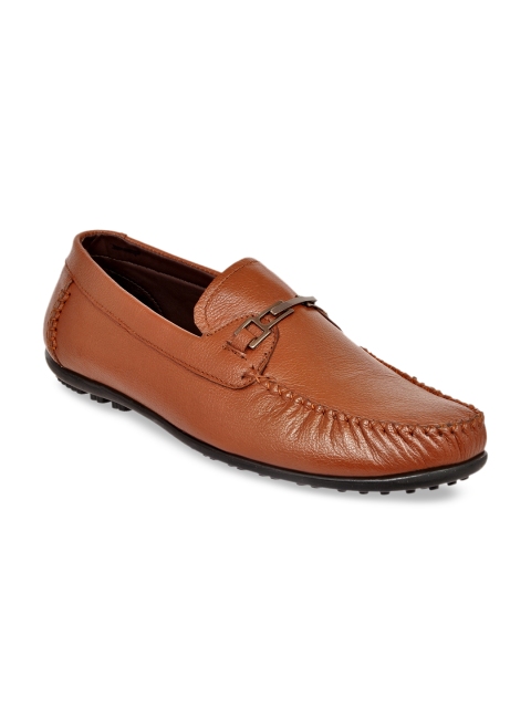 

Allen Cooper Men Tan Brown Leather Driving Shoes