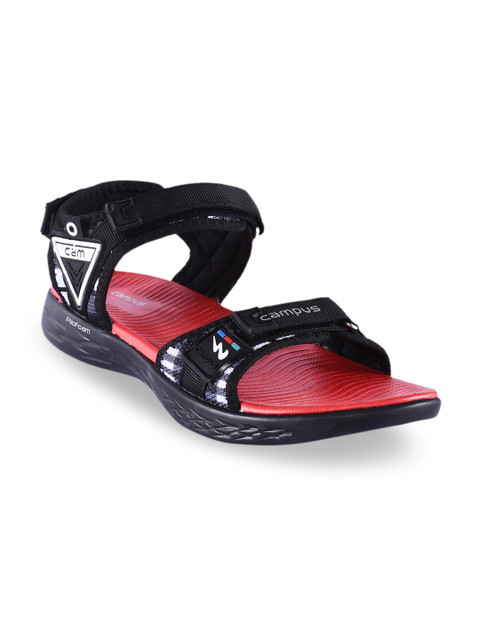 

Campus Men Black Sports Sandals