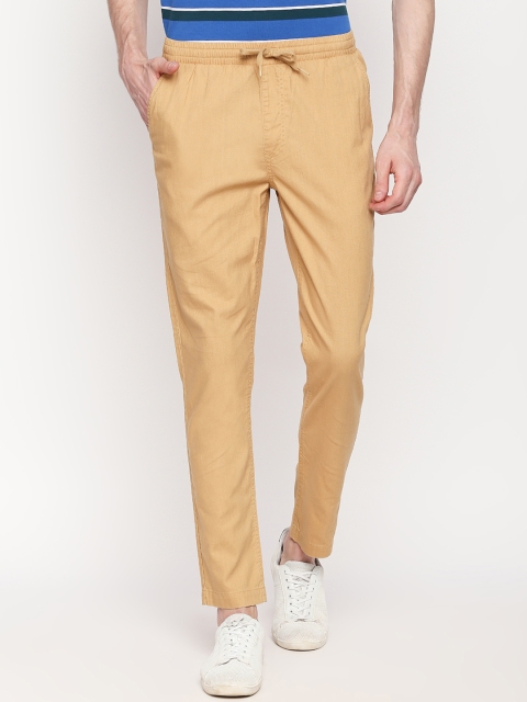 

Urban Ranger by pantaloons Men Cream-Coloured Regular Fit Solid Regular Trousers