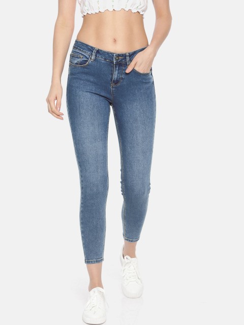

Jealous 21 Women Blue Slim Fit Mid-Rise Clean Look Stretchable Cropped Jeans