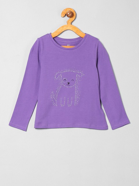 

GAP Boys Purple Printed Round Neck T-shirt