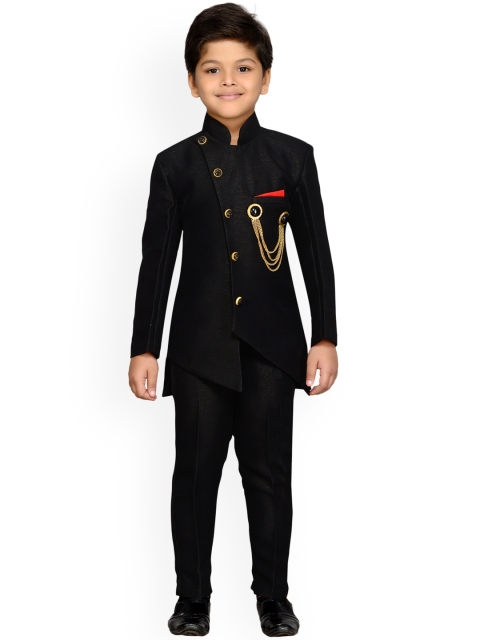 

Aj DEZInES Boys Black Sherwani Set