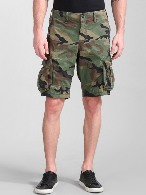 

GAP Men Olive Green Printed Regular Fit Cargo Shorts