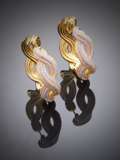 

shaze Silver-Toned & Gold-Toned Rhodium-Plated Antique Circular Hoop Earrings