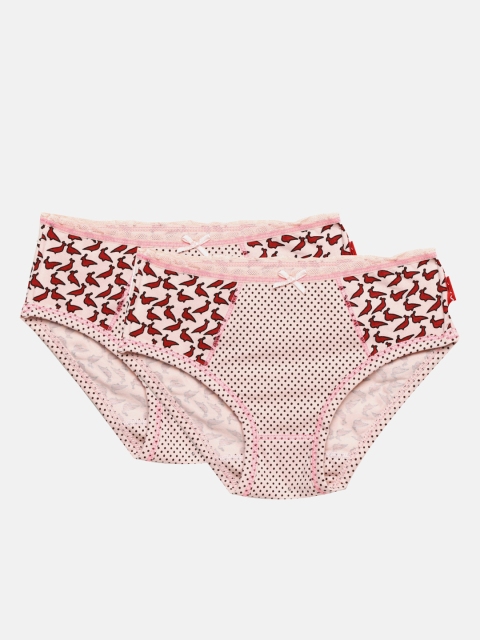

Claesens Holland Girls Pack of 2 Printed Briefs CL930, Pink