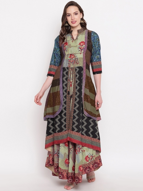 

Kvsfab Women Multicoloured Printed Anarkali Kurta, Multi