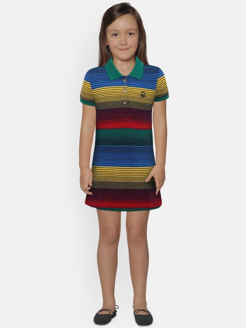 

United Colors of Benetton Girls Multicoloured Striped T-shirt Dress, Multi