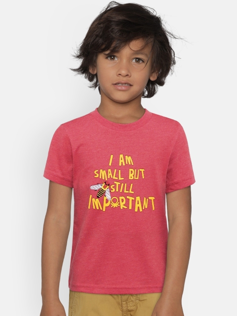 

United Colors of Benetton Boys Red Printed Round Neck T-shirt