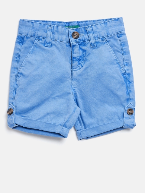 

United Colors of Benetton Boys Blue Solid Regular Fit Shorts