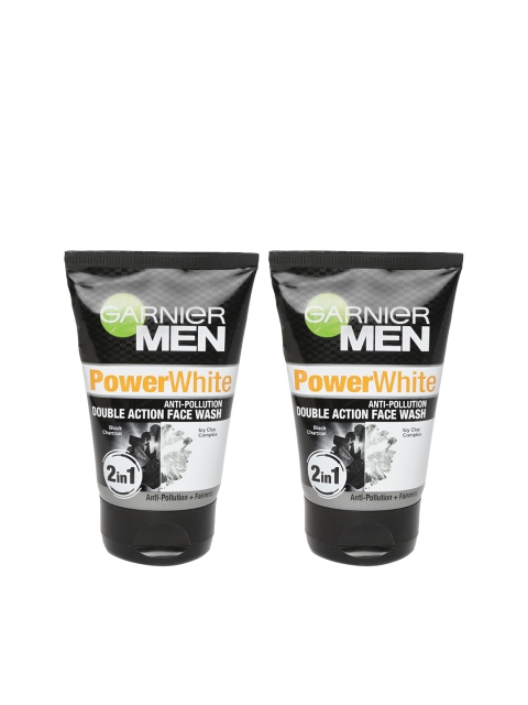 

Garnier Men Set of 2 Power White Anti-Pollution Double Action Face Wash, Black