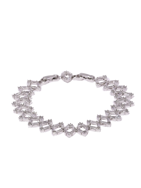 

Amavi Silver-Toned Alloy CZ Stone-studded Charm Bracelet